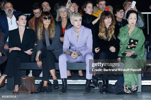 Marie-Agnes Gillot, Caroline de Maigret, Gabriel-Kane Day-Lewis, Lou Doillon and Countess Setsuko Klossowska de Rola attend the Haider Ackermann show...