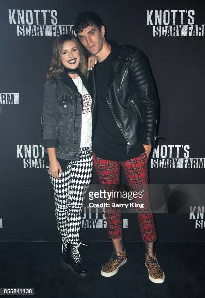 Actress Shenae Grimes and husband singer Josh Beech attend Knott's Scary Farm and Instagram Celebrity Night at Knott's Berry Farm on September 29,...