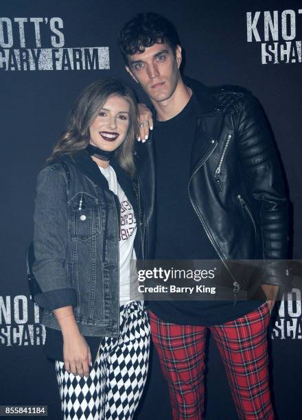 Actress Shenae Grimes and husband singer Josh Beech attend Knott's Scary Farm and Instagram Celebrity Night at Knott's Berry Farm on September 29,...