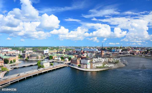 riddarholmen eiland, stockholm - kungsholmen town hall stockfoto's en -beelden