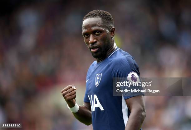 Moussa Sissoko of Tottenham Hotspur celebrates scoring his sides fourth goal during the Premier League match between Huddersfield Town and Tottenham...