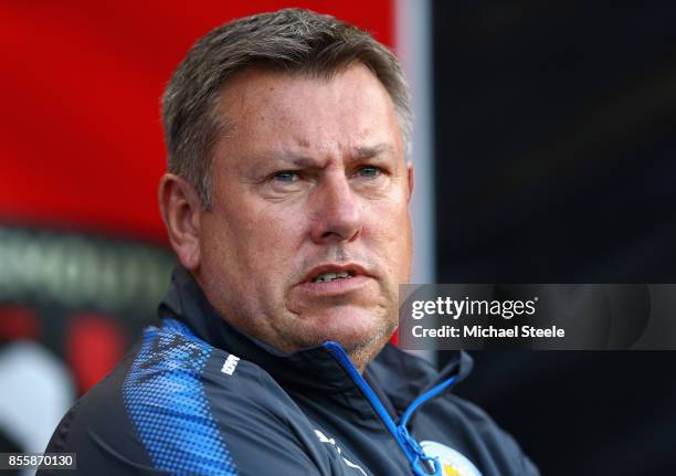 Craig Shakespeare, manager of Leicester City looks on prior to the Premier League match between AFC Bournemouth and Leicester City at Vitality...