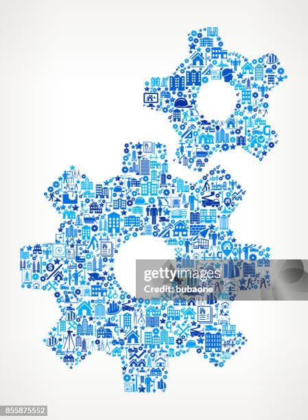 gears construction industry vector icon pattern - sledgehammer stock illustrations