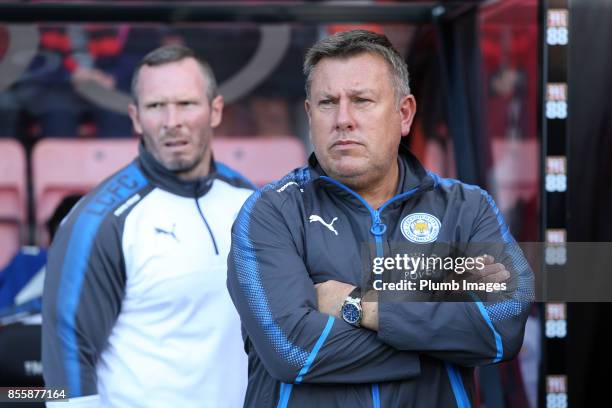 Manager Craig Shakespeare of Leicester City looks on during the Premier League match between Bournemouth and Leicester City at Vitality Stadium on...