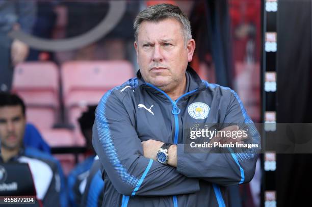 Manager Craig Shakespeare of Leicester City looks on during the Premier League match between Bournemouth and Leicester City at Vitality Stadium on...