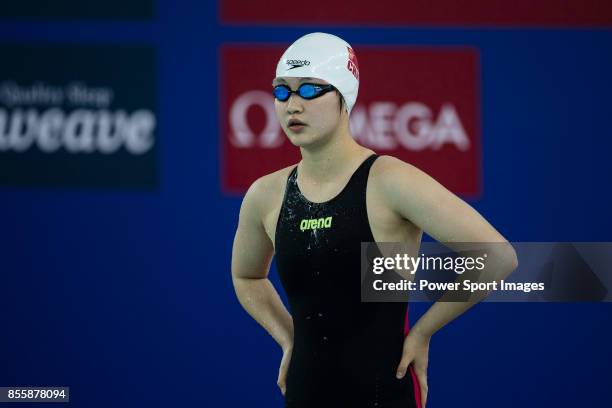 Li Bingjie of China during the FINA Swimming World Cup Women 200m Freestyle on September 30, 2017 in Hong Kong, Hong Kong.