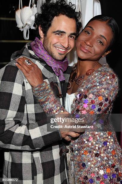 Designers Zac Posen and Genevieve Jones attend the La Perla Spring 2009 and Genevieve Jones Fall 2009 collection preview at La Perla Black Label on...