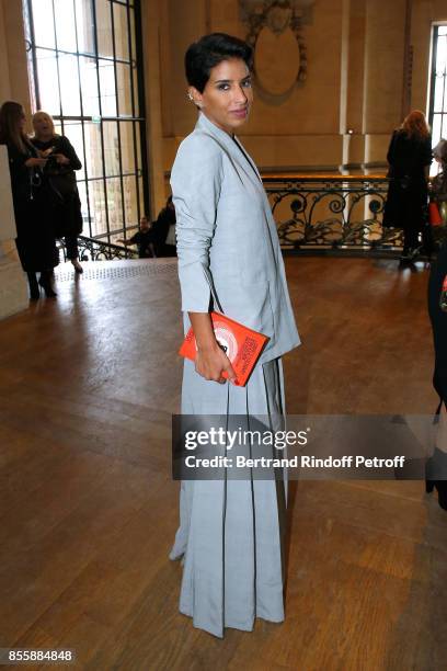 Editor in Chief of Vogue Arabia, Princess Deena Aljuhani Abdulaziz attends the Elie Saab show as part of the Paris Fashion Week Womenswear...