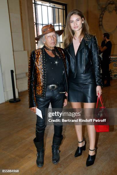 James Goldstein and guest attend the Elie Saab show as part of the Paris Fashion Week Womenswear Spring/Summer 2018 on September 30, 2017 in Paris,...