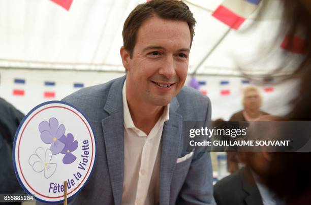 French right-wing Les Republicains MP Guillaume Peltier attends the "Fete de la Violette" , a political gathering organised by Guillaume Peltier at...