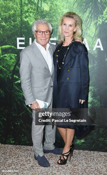 Jean-daniel Lorieux and Laura Restelli attend the Elie Saab show as part of the Paris Fashion Week Womenswear Spring/Summer 2018 on September 30,...