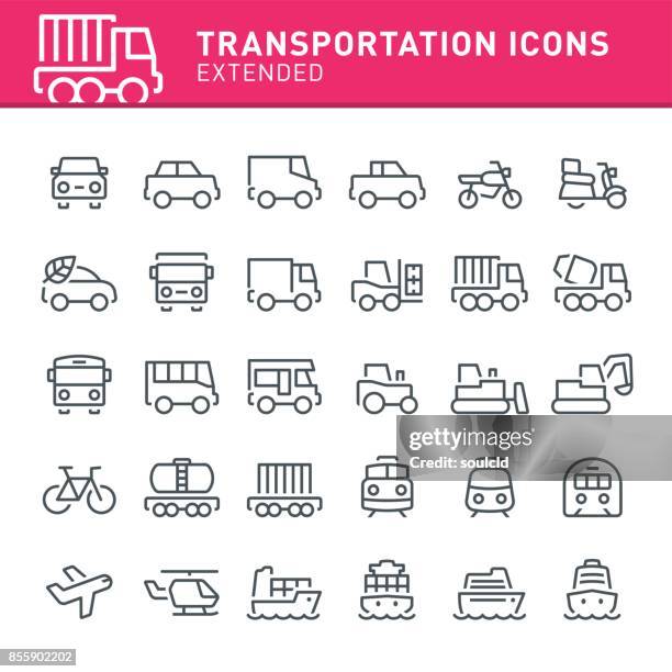 transportation icons - tesla truck stock illustrations