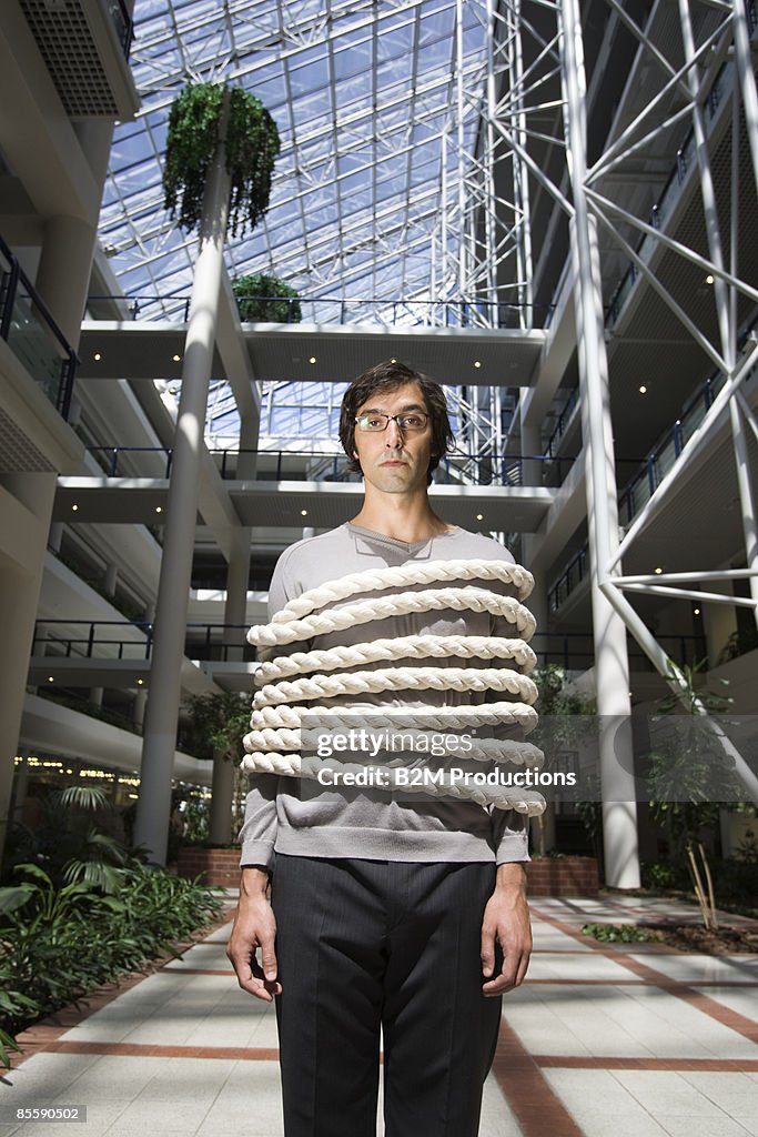 Portrait of businessman tied