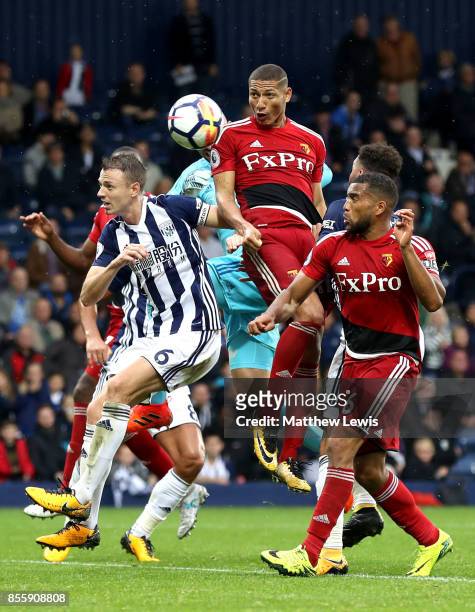 Richarlison de Andrade of Watford scores his side's second goal during the Premier League match between West Bromwich Albion and Watford at The...