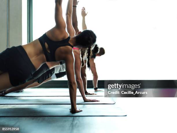 los días de excusas están detrás de ellos - pilates fotografías e imágenes de stock