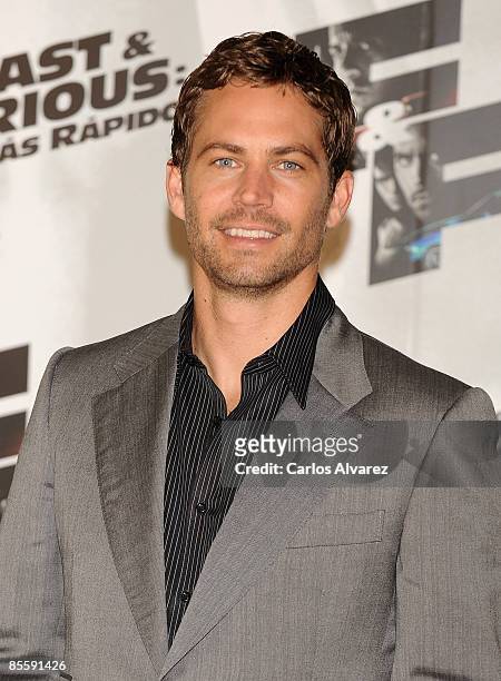 Actor Paul Walker attends Fast and Furious photocall at the Santo Mauro Hotel on March 25, 2009 in Madrid, Spain.