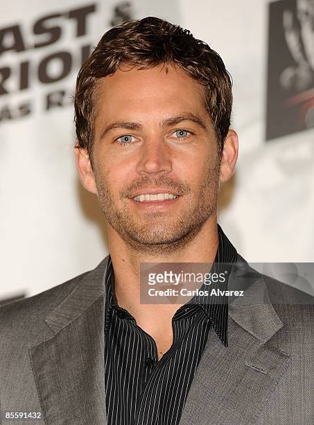 Actor Paul Walker attends Fast and Furious photocall at the Santo Mauro Hotel on March 25, 2009 in Madrid, Spain.