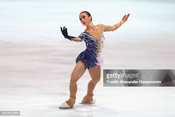 Nathalie Weinzierl of Germany performs at the Ladies free skating during the 49. Nebelhorn Trophy 2017 at Eishalle Oberstdorf on September 30, 2017...