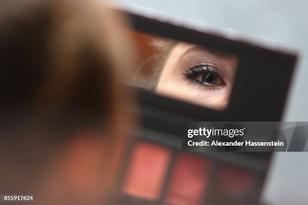 Nathalie Weinzierl of Germany prepares for her Ladies free skating during the 49. Nebelhorn Trophy 2017 at Eishalle Oberstdorf on September 30, 2017...