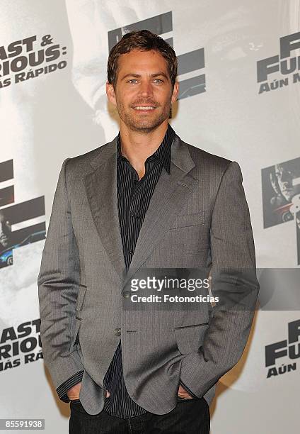 Actor Paul Walker attends "Fast & Furious" photocall, at Santo Mauro Hotel on March 25, 2009 in Madrid, Spain.