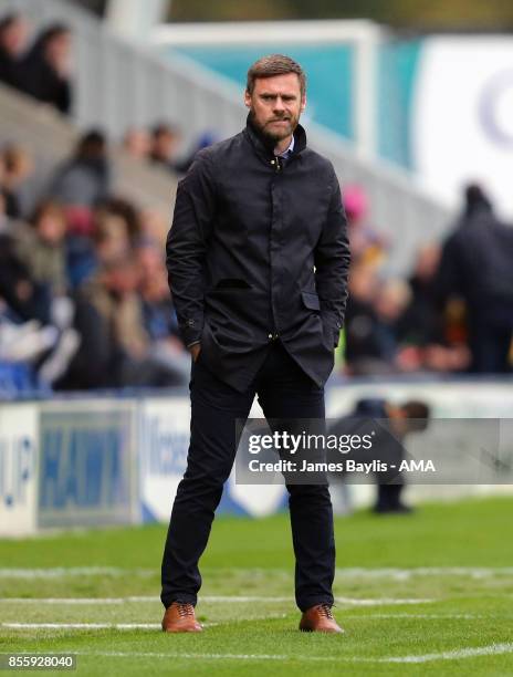 Graham Alexander manager of Scunthorpe United during the Sky Bet League One match between Shrewsbury Town and Scunthorpe United at New Meadow on...