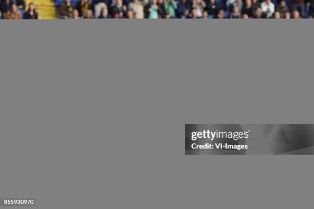 Thierry Ambrose of NAC Breda, Aaron Meijers of ADO Den Haag, Giovanni Korte of NAC Breda during the Dutch Eredivisie match between NAC Breda and ADO...