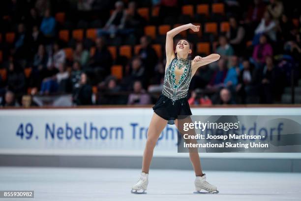 Kailani Craine of Australia competes in the Ladies Free Skating during the Nebelhorn Trophy 2017 at Eissportzentrum on September 30, 2017 in...