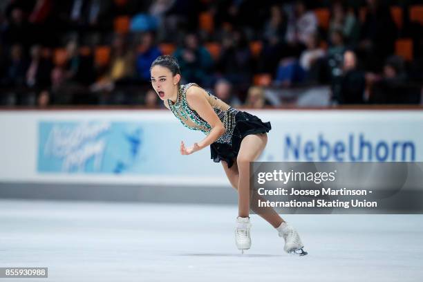 Kailani Craine of Australia competes in the Ladies Free Skating during the Nebelhorn Trophy 2017 at Eissportzentrum on September 30, 2017 in...