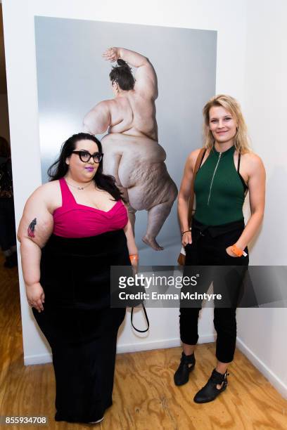 Angelina Duplisea and Julia SH attend opening night of #girlgaze: Uncensored at Subliminal Projects on September 29, 2017 in Los Angeles, California.