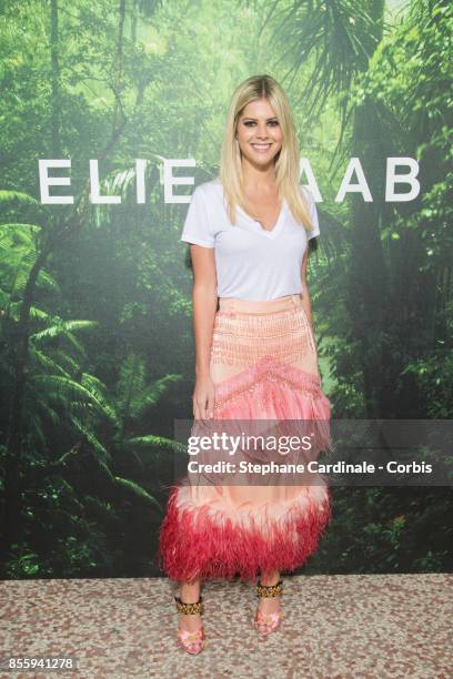 Lala Rudge attends the Elie Saab show as part of the Paris Fashion Week Womenswear Spring/Summer 2018 at on September 30, 2017 in Paris, France.