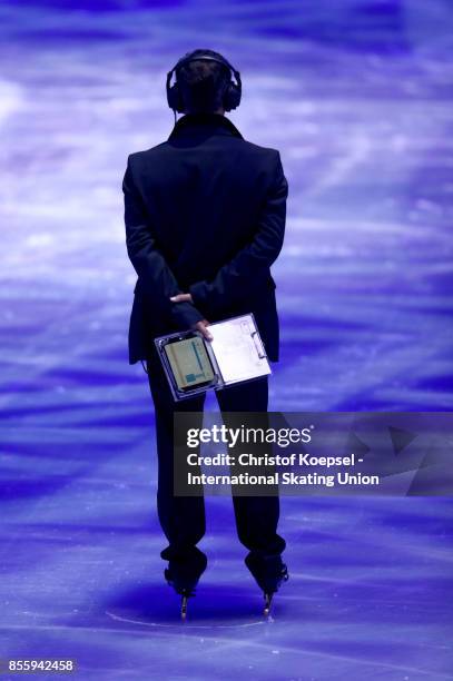 Judge is seen during the Audi ISU World Cup Short Track Speed Skating at Bok Hall on September 30, 2017 in Budapest, Hungary.