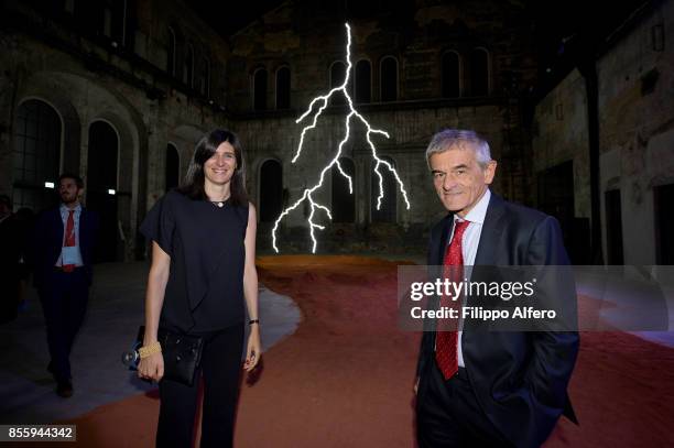 The mayor of Turin Chiara Appendino and the president of the Piedmont Region Sergio Chiamparino during the OGR Institutional Night on September 29,...