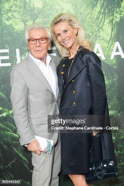 Jean-Daniel Lorieux and Laura Restelli attend the Elie Saab show as part of the Paris Fashion Week Womenswear Spring/Summer 2018 at on September 30,...