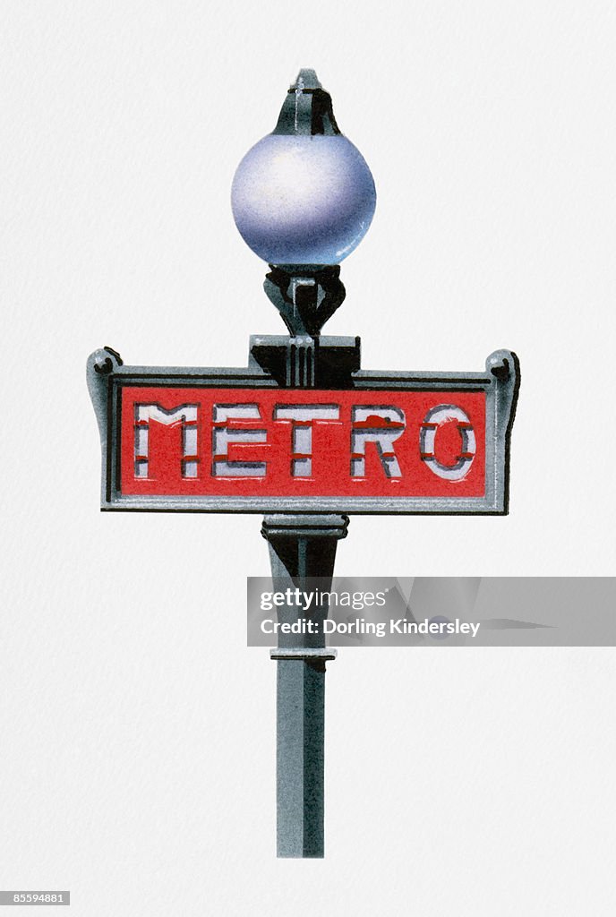 Illustration of Paris Metro sign