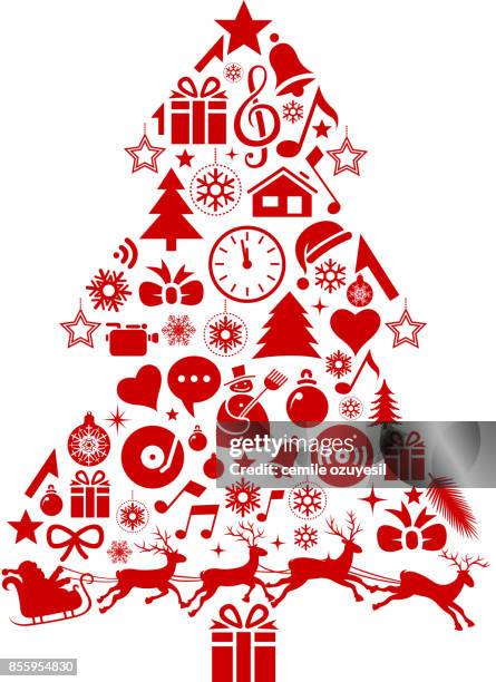 christmas tree icons - quote boxes stock illustrations