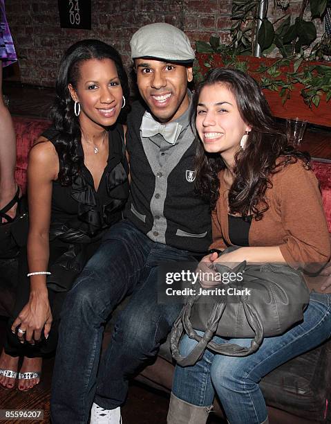 Dr. Michelle Callahan, BJ Coleman and Monica Montiel attend the album release party for "In A Perfect World." at Pink Elephant on March 24, 2009 in...