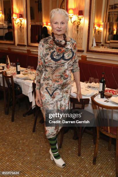 Vivienne Westwood attends a dinner in Paris to celebrate Another Magazine A/W17 hosted by Vivienne Westwood, Andreas Kronthaler, Jefferson Hack,...