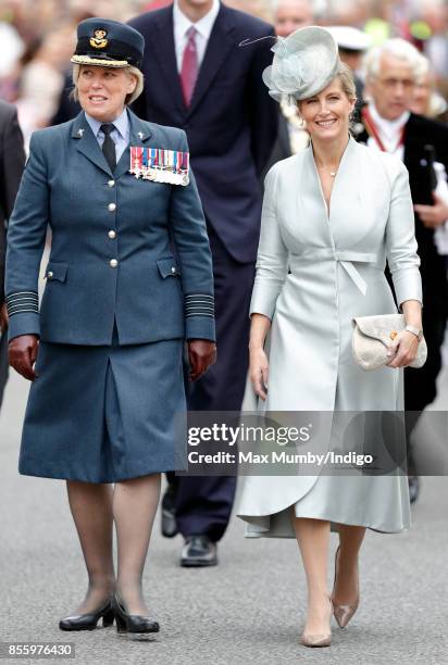 Sophie, Countess of Wessex attends the Headley Court Farewell Parade on September 29, 2017 in Dorking, England. A service of thanksgiving at St...