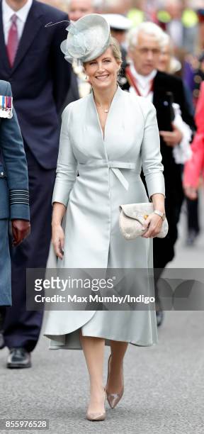 Sophie, Countess of Wessex attends the Headley Court Farewell Parade on September 29, 2017 in Dorking, England. A service of thanksgiving at St...