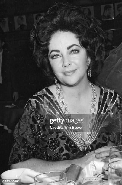 Portrait of British-born American actress Elizabeth Taylor as she attends the New York Film Critics Awards dinner at Sardi's restaurant, New York,...