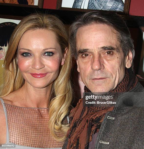 Joan Allen and Jeremy Irons attend the Broadway opening night after party for "Impressionism" at Sardis on March 24, 2009 in New York City.