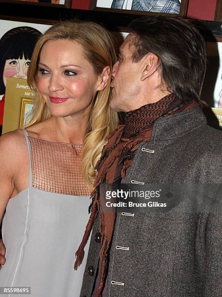 Joan Allen and Jeremy Irons attend the Broadway opening night after party for "Impressionism" at Sardis on March 24, 2009 in New York City.
