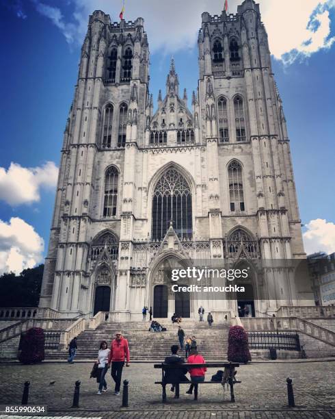 大教堂的聖邁克爾和聖古都勒，比利時布魯塞爾 - cathedral of st michael and st gudula 個照片及圖片檔