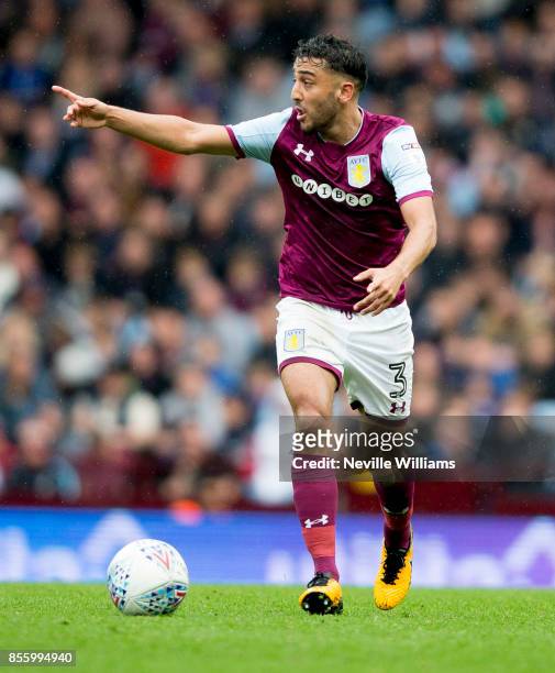 Neil Taylor of Aston Villa during the Sky Bet Championship match between Aston Villa and Bolton Wanderers at Villa Park on September 30, 2017 in...