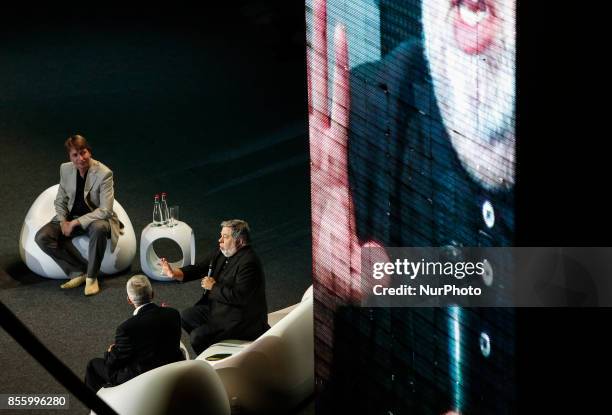 Apple Inc. Co-founder Steve Wozniak has a speech during his participation in business forum in Kyiv, Ukraine, September 30, 2017