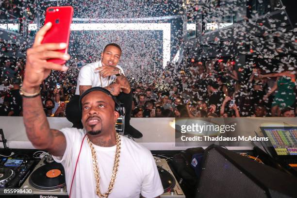 Jermaine Dupri and Shad Moss at LIV nightclub at Fontainebleau Miami on September 29, 2017 in Miami Beach, Florida.