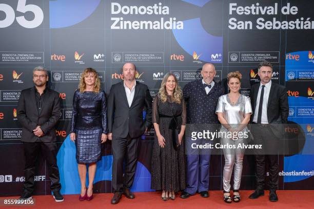 The jury of San Sebastian Film Festival attend the red carpet of the closure gala during 65th San Sebastian Film Festival at Kursaal on September 30,...