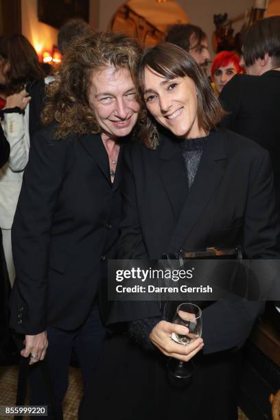 Susannah Frankel and Annika McVeigh attend a dinner in Paris to celebrate Another Magazine A/W17 hosted by Vivienne Westwood, Andreas Kronthaler,...