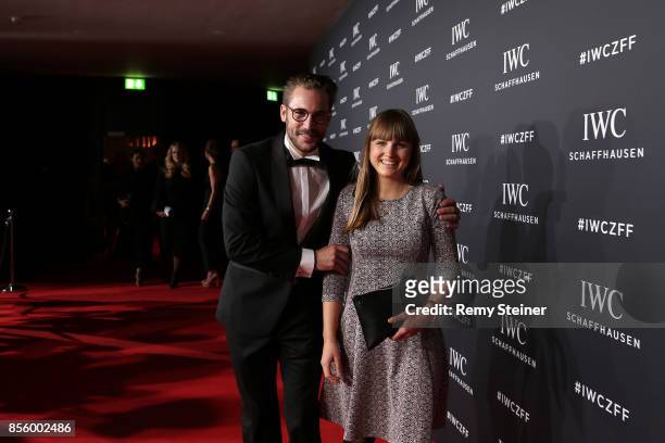 Maximilian Goetz and Sofia Wiedenroth attend the IWC 'For the Love of Cinema' Gala Dinner at AURA Zurich on 30 September, 2017 in Zurich,...