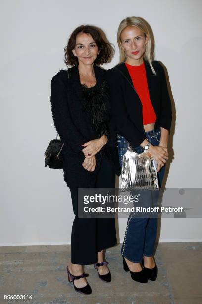 Nathalie Rykiel and her daughter Lola Burstein-Rykiel attend the Sonia Rykiel show as part of the Paris Fashion Week Womenswear Spring/Summer 2018 on...